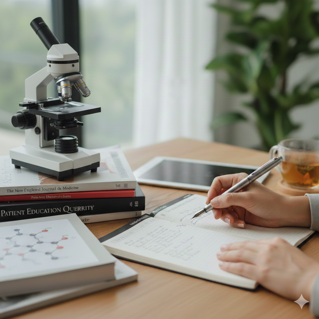 Freelance medical writer Zeinab Merheb providing clear patient education materials for better health outcomes.